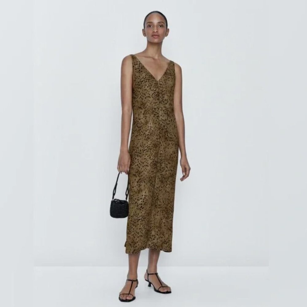 Massimo Dutti Stappy Spot Print Dress Size 4